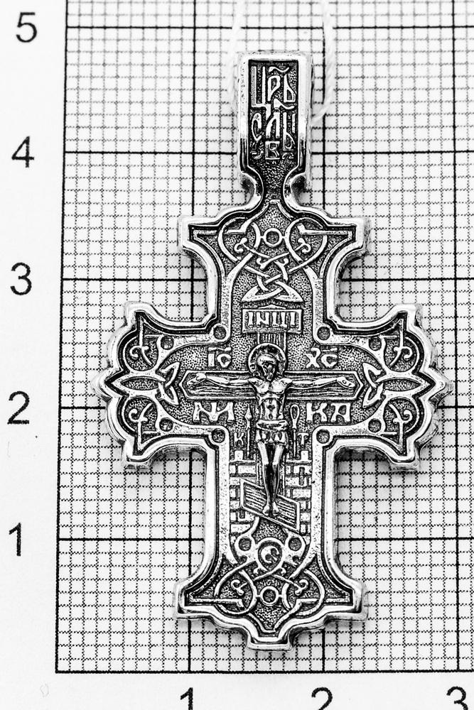 Серебряная цепь, плетение Бисмарк, оксидирование, ширина 1 см